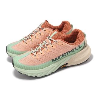 【MERRELL】越野跑鞋 Agility Peak 5 女鞋 粉 綠 回彈 抓地 越野 運動鞋(ML068168)