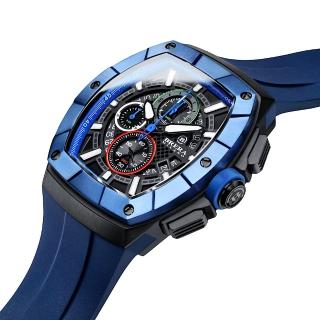 【BRERA 布雷拉】義大利 米蘭精品 SUPERSPORTIVO EVO 方型設計 三眼時計腕錶(BMSSTNQC4103A)