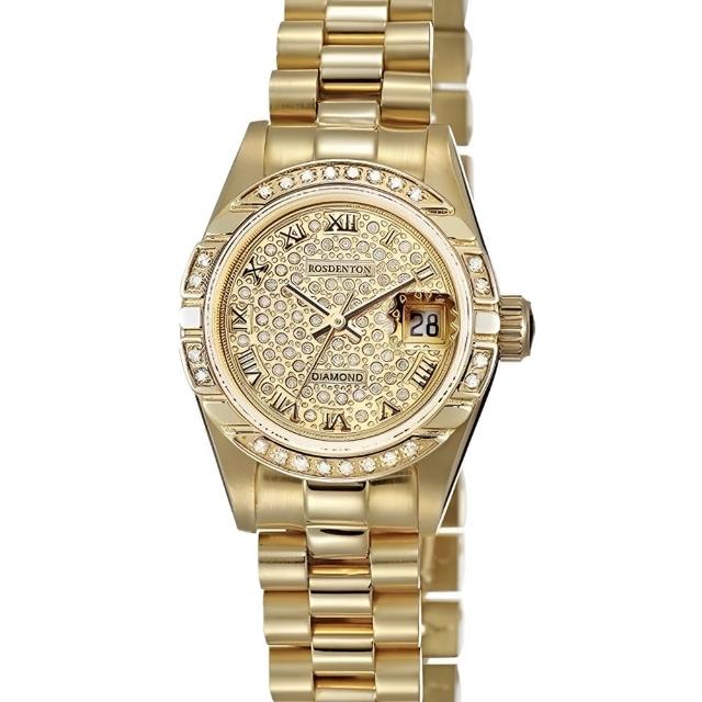 【ROSDENTON 勞斯丹頓】公司貨R1 羅馬星空 滿天星真鑽機械腕錶女錶-錶徑25mm(7788LGF-A)