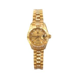 【ROSDENTON 勞斯丹頓】公司貨R1 榮耀總裁 晶鑽機械錶-金色系-女錶-錶徑25mm(97627LGF-4G)