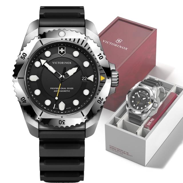 【VICTORINOX 瑞士維氏】Dive Pro ISO 6425 認證 300米潛水石英腕錶-43mm黑(VISA-241990)