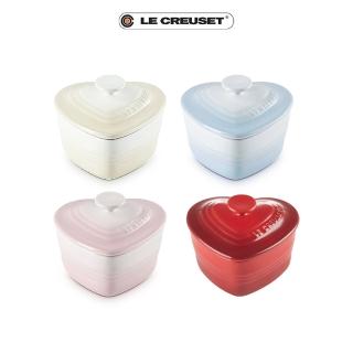 【Le Creuset】瓷器小愛心烤盅180ml 4色選1(櫻桃紅/珠光白/海岸藍/貝殼粉)