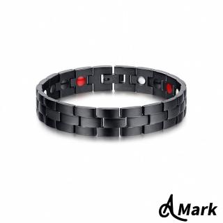 【A MARK】經典鍊帶設計能量磁石鑲嵌316L鈦鋼手鍊(鈦鋼手鍊 磁石手鍊 鍊帶手鍊)