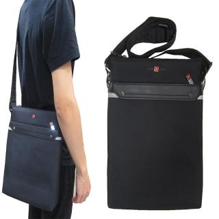 【OverLand】肩側包中容量主袋+外袋共五層扁型包設計三層主袋口防水尼龍布+皮革中性款男女適用