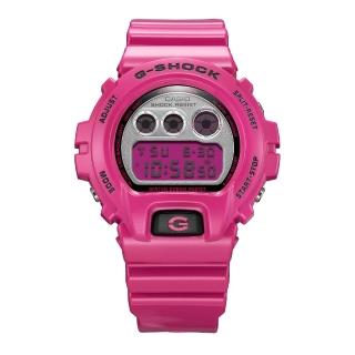 【CASIO 卡西歐】6900 系列 流行色彩風格設計腕錶 亮粉色 50mm(DW-6900RCS-4)