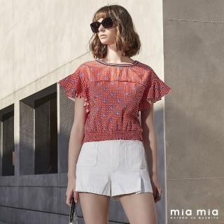 【mia mia】幾何圖形圓領上衣