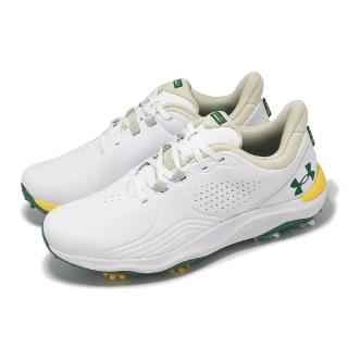 【UNDER ARMOUR】高爾夫球鞋 Drive Pro Patrons Edition 男鞋 白黃綠 防水鞋面 運動鞋 UA(3027089100)
