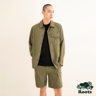 【Roots】Roots 男裝- OUTDOORS長袖襯衫(橄欖綠)