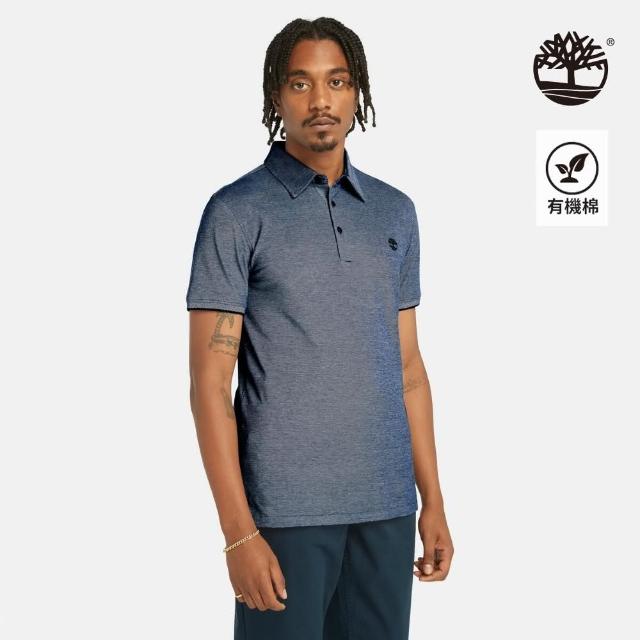 【Timberland】男款深寶石藍牛津短袖Polo衫(A42B5433)