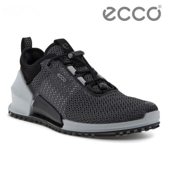 【ecco】BIOM 2.0 W 健步透氣織物極速戶外運動鞋女鞋(磁石灰/黑色 