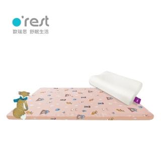 【orest】安心無毒兒童調節枕頭加可水洗床墊組(幼兒園必備)