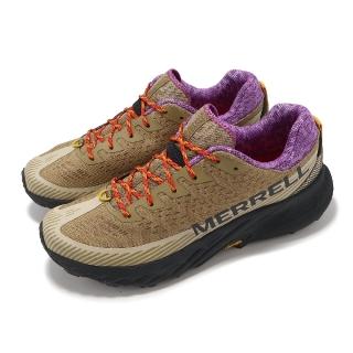 【MERRELL】越野跑鞋 Agility Peak 5 男鞋 卡其 紫 緩衝 抓地 橡膠大底 運動鞋(ML068125)