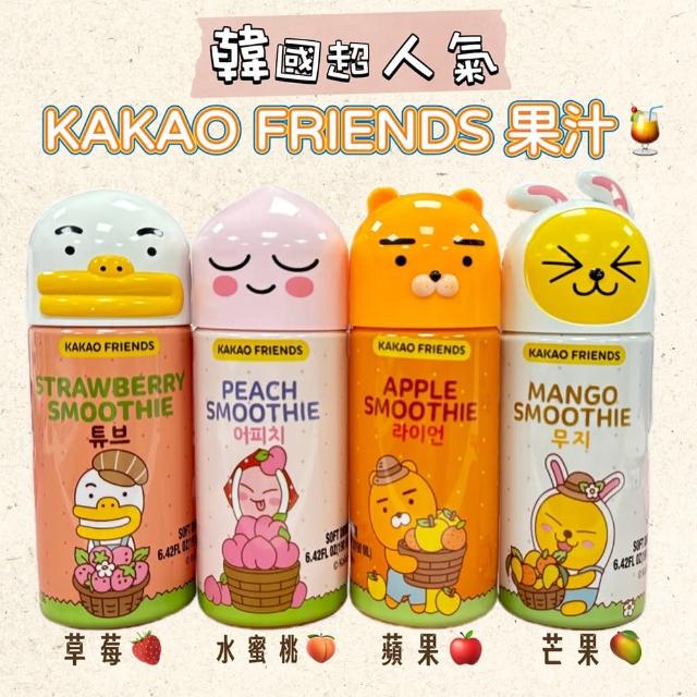 【Kakao Friends】草莓/水蜜桃/蘋果/芒果汁190ml *4入組(4個口味一組)