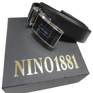 【18NINO81】皮帶紳士自動扣型西裝皮帶100%牛皮最大45腰穿戴後為外穿型附盒