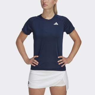 【adidas 愛迪達】Club Tee 女 網球 短袖 上衣 亞洲版 運動 訓練 吸濕排汗 透氣 深藍(HS1447)
