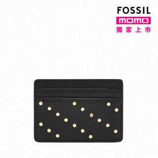 【FOSSIL】Steven 真皮卡夾-黑色鉚釘 SL10023001