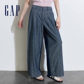 【GAP】女裝 拼接寬鬆牛仔褲-深灰色(432462)