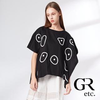 【GLORY21】網路獨賣款-etc.日系簡約拼接設計感純棉上衣(黑色)