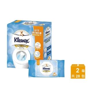 【Kleenex 舒潔】2箱共28包 濕式衛生紙(46抽x28包共2箱)