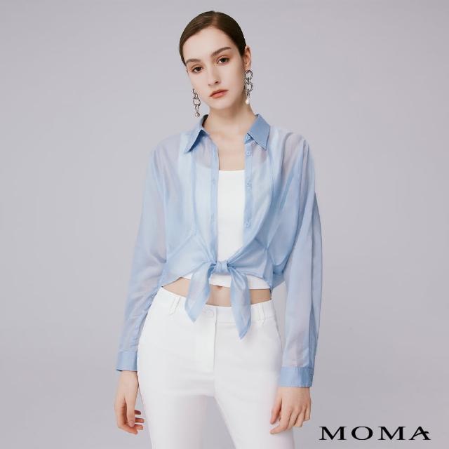 【MOMA】氣質綁帶半透襯衫(兩色)