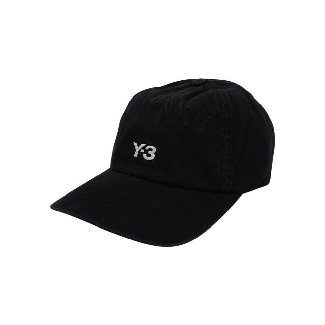 【Y-3 山本耀司】品牌刺繡白logo棉布棒球帽(黑)