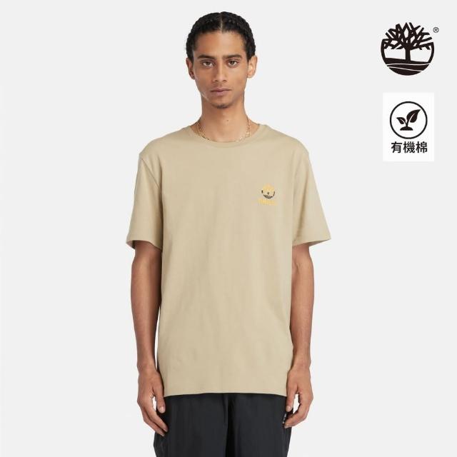 【Timberland】男款米色健行圖案短袖T恤(A42YUDH4)