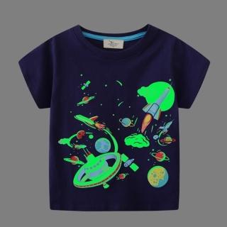 【橘魔法】夜光火箭太空短袖上衣(T恤 T-Shirt 男童 兒童 童裝)
