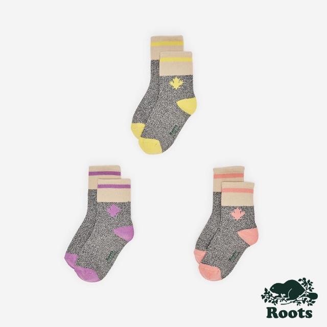 【Roots】Roots 大童- CABIN MAPLE 襪子-3入組(紫色)