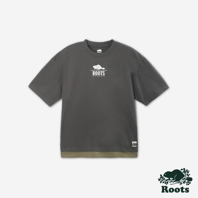 【Roots】Roots 男裝- ROOTS METALLIC短袖T恤(深灰色)