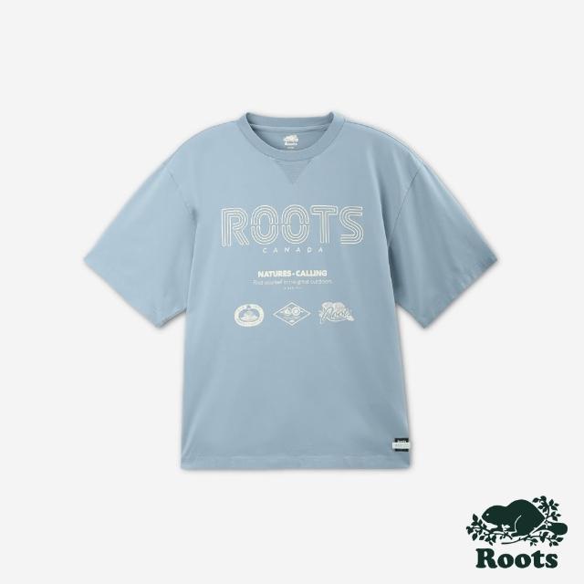 【Roots】Roots 男裝- NATURE CALLING短袖T恤(藍色)
