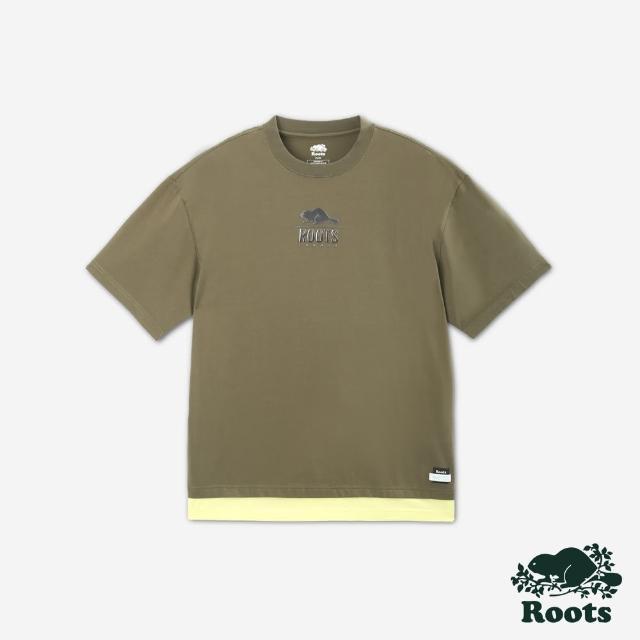【Roots】Roots 男裝- ROOTS METALLIC短袖T恤(綠色)