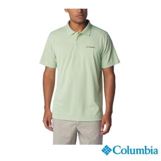 【Columbia 哥倫比亞 官方旗艦】男款-UtilizerUPF30快排Polo衫-嫩綠色(UAX01260LM/IS)