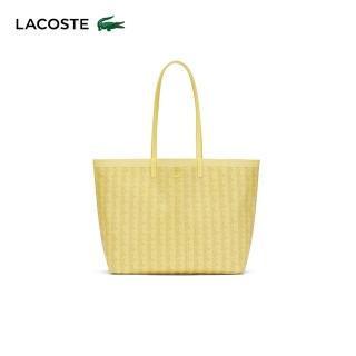 【LACOSTE】包款-印花塗層帆布中型包(黃色)