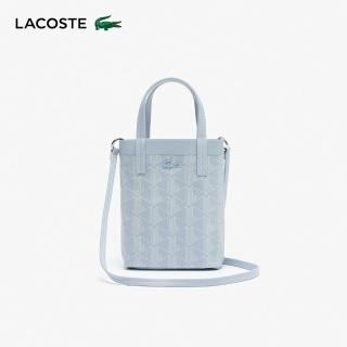 【LACOSTE】母親節首選包款-印花塗層帆布迷你托特包(藍色)