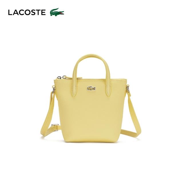【LACOSTE】包款-L.12.12 概念壓紋小型拉鍊手提包(黃色)