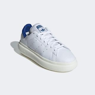 【adidas 愛迪達】休閒鞋 Stan Smith PF W 女鞋 白 藍 厚底 增高 史密斯 三葉草 愛迪達(IE0451)