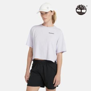 【Timberland】女款粉紫色吸濕排汗短袖T恤(A5VBYEG3)