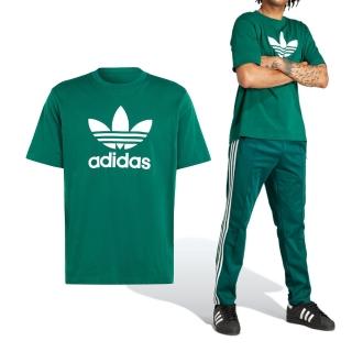 【adidas 愛迪達】Trefoil T-Shirt 男款 綠色 經典 三葉草 基本款 上衣 T恤 運動 短袖 IR7976
