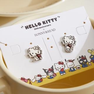 【BONNY & READ】[三麗鷗聯名/銀針] Hello Kitty 之心耳環(S925 聯名款 心動送禮)