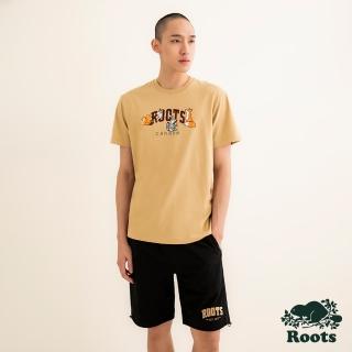 【Roots】Roots 男裝- PIXEL ANIMAL 短袖T恤(棕色)