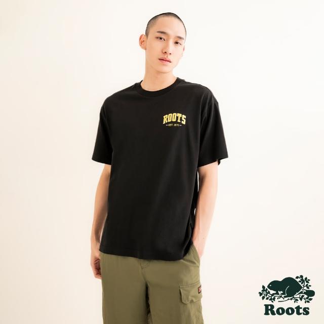 【Roots】Roots 中性- ROOTS PIXEL短袖T恤(黑色)