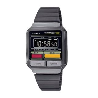 【CASIO 卡西歐】A120WEGG-1B 新款多色 數位休閒 復古中性 百搭黑紅黃 電子錶 手錶 33mm(計時碼錶)