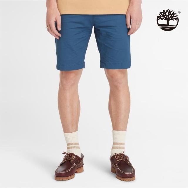 【Timberland】男款深藍色府綢卡其短褲(A5U2K288)