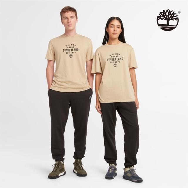 【Timberland】中性米色正面圖案短袖T恤(A42W5DH4)