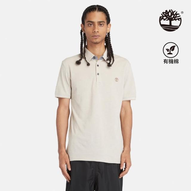 【Timberland】男款米色牛津短袖Polo衫(A42B5DH4)