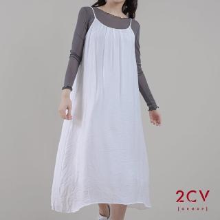 【2CV】現貨 皺皺雪紡吊帶洋裝VF013