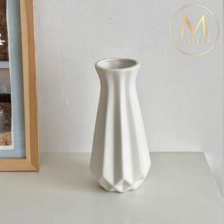 【Floral M】北歐陶瓷雅米莉雅折線花瓶(插花/花瓶/花器)