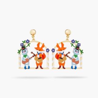 【Les Nereides】木偶奇遇記-狐狸與貓咪彈吉他耳環