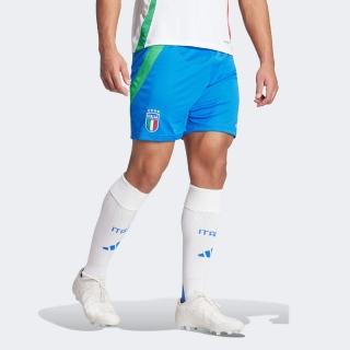 【adidas 愛迪達】義大利隊 客場短褲(IQ0486 男款 運動短褲 足球短褲 吸濕排汗 藍)