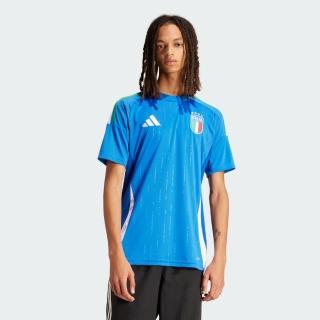 【adidas 愛迪達】義大利隊主題 主場足球上衣(IN0657 男款 運動上衣 足球球衣 吸濕排汗 藍)